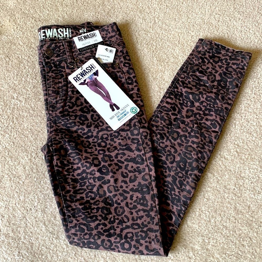 Rewash animal print jeans